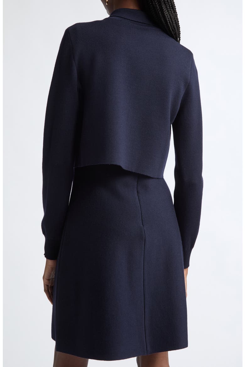 Mixed Botanical Crop Wool Blend Jacket, Alternate, color, NAVY