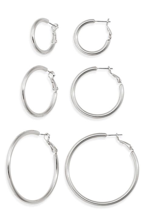 Set of 3 Medium Essential Hoop Earrings
