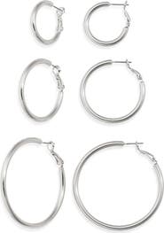Nordstrom Set of 3 Medium Essential Hoop Earrings