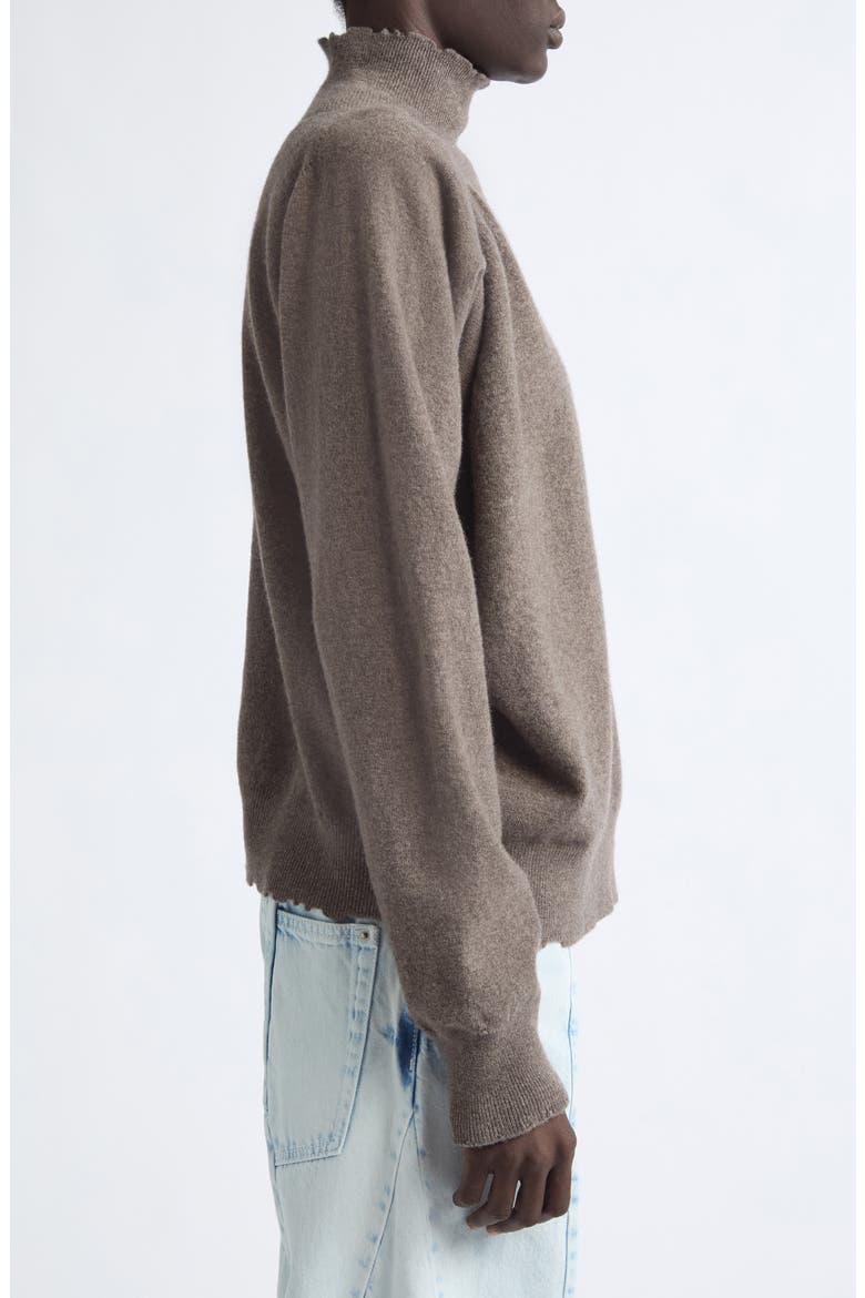 Lived In Distressed Wool Turtleneck Sweater, Alternate, color, MUD