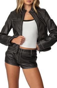 EDIKTED Roxie Faux Leather Jacket