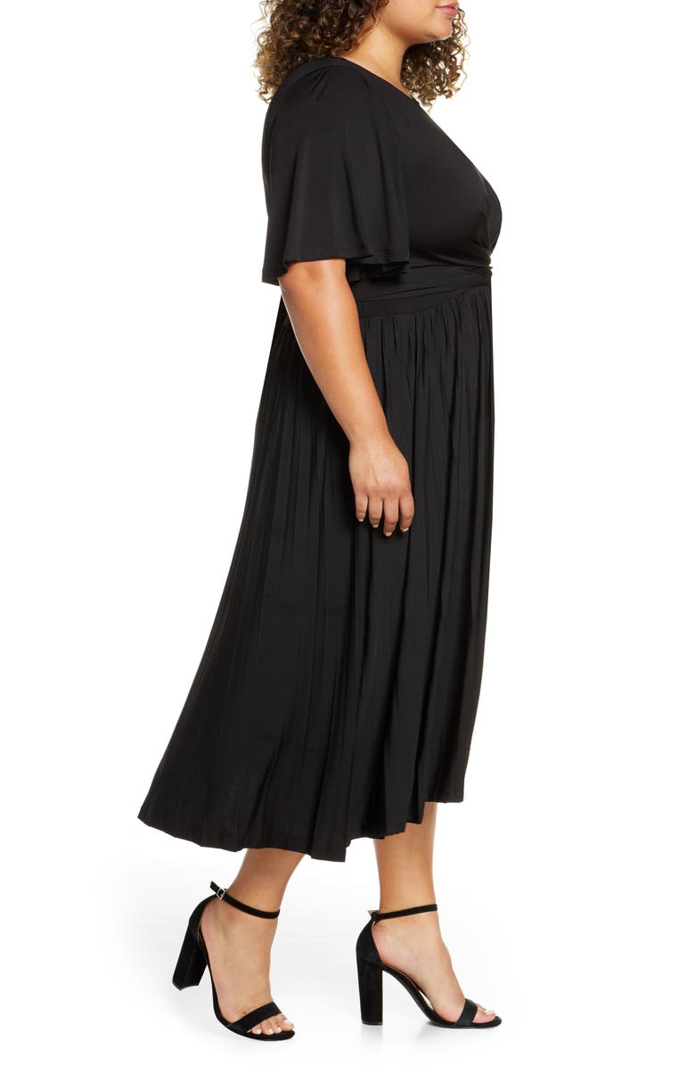 ELOQUII Wrap Waist Jersey Midi Dress, Alternate, color, 