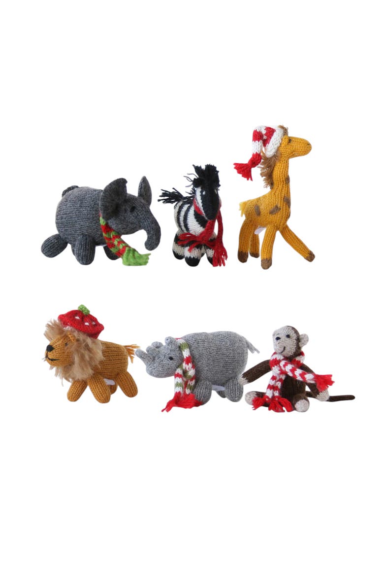 Safari Animal Ornament Set, Main, color, Multi