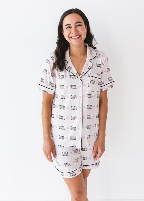 Women's Notch Collar Pajama Set | Mama