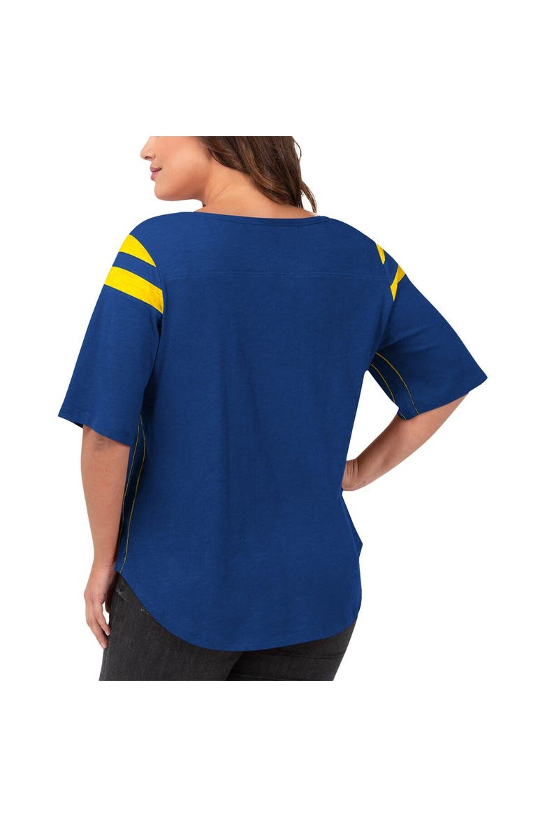 Women's G-III 4Her by Carl Banks Royal Los Angeles Rams Plus Size Linebacker T-Shirt, Alternate, color, Royal