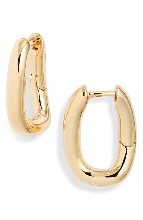Demi Fine Oval Link Hoop Earrings