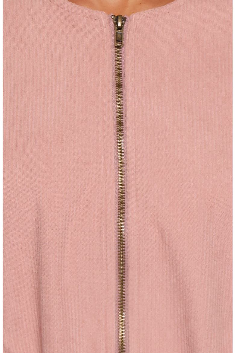 Elisa Cropped Corduroy Bomber Jacket, Alternate, color, DUSTY PINK CORDUROY