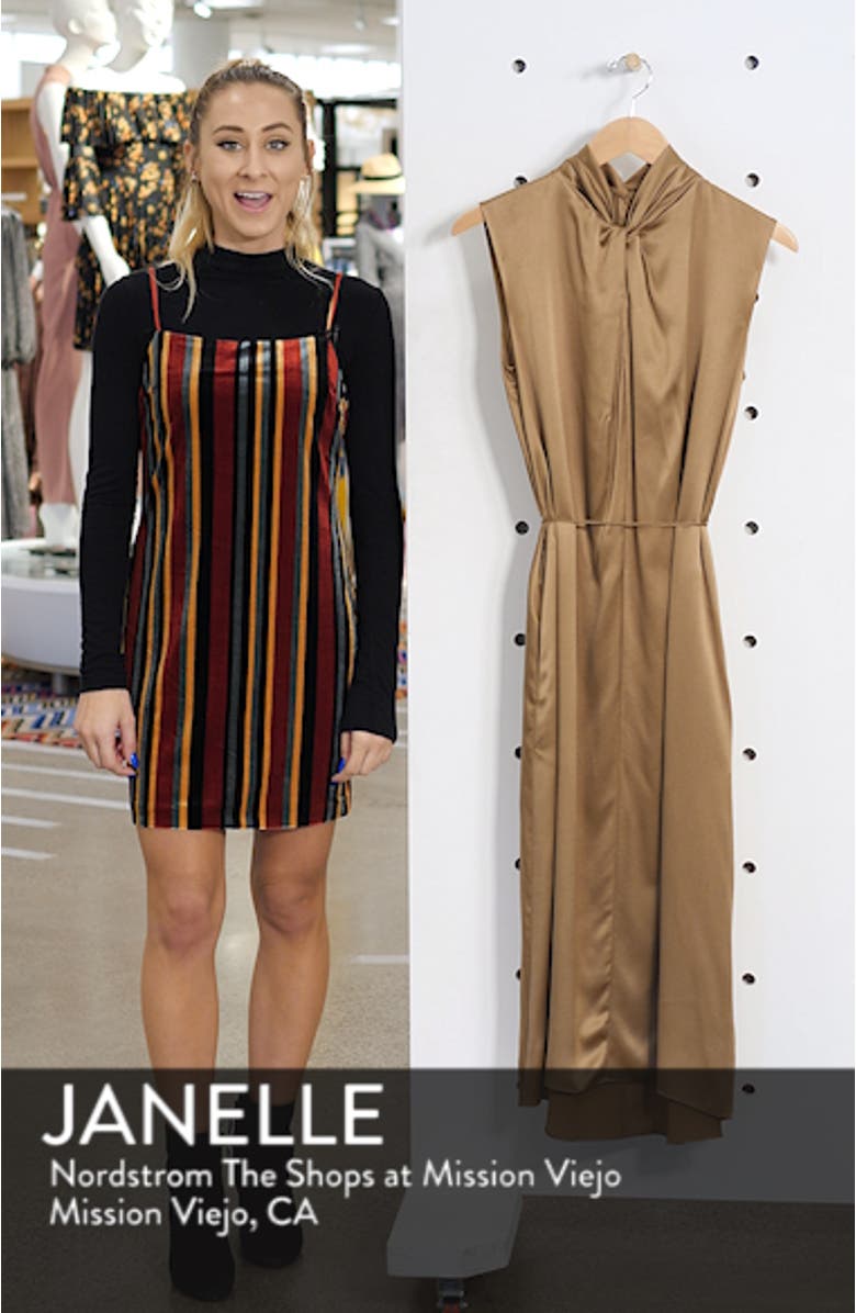 Knot Neck Tie Waist Midi Dress, sales video thumbnail
