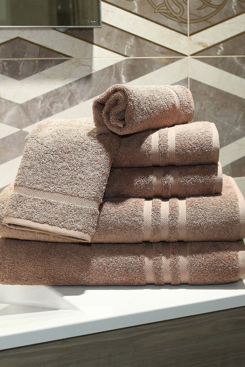 Denzi 6-Piece Towel Set - Latte, Alternate, color, LATTE