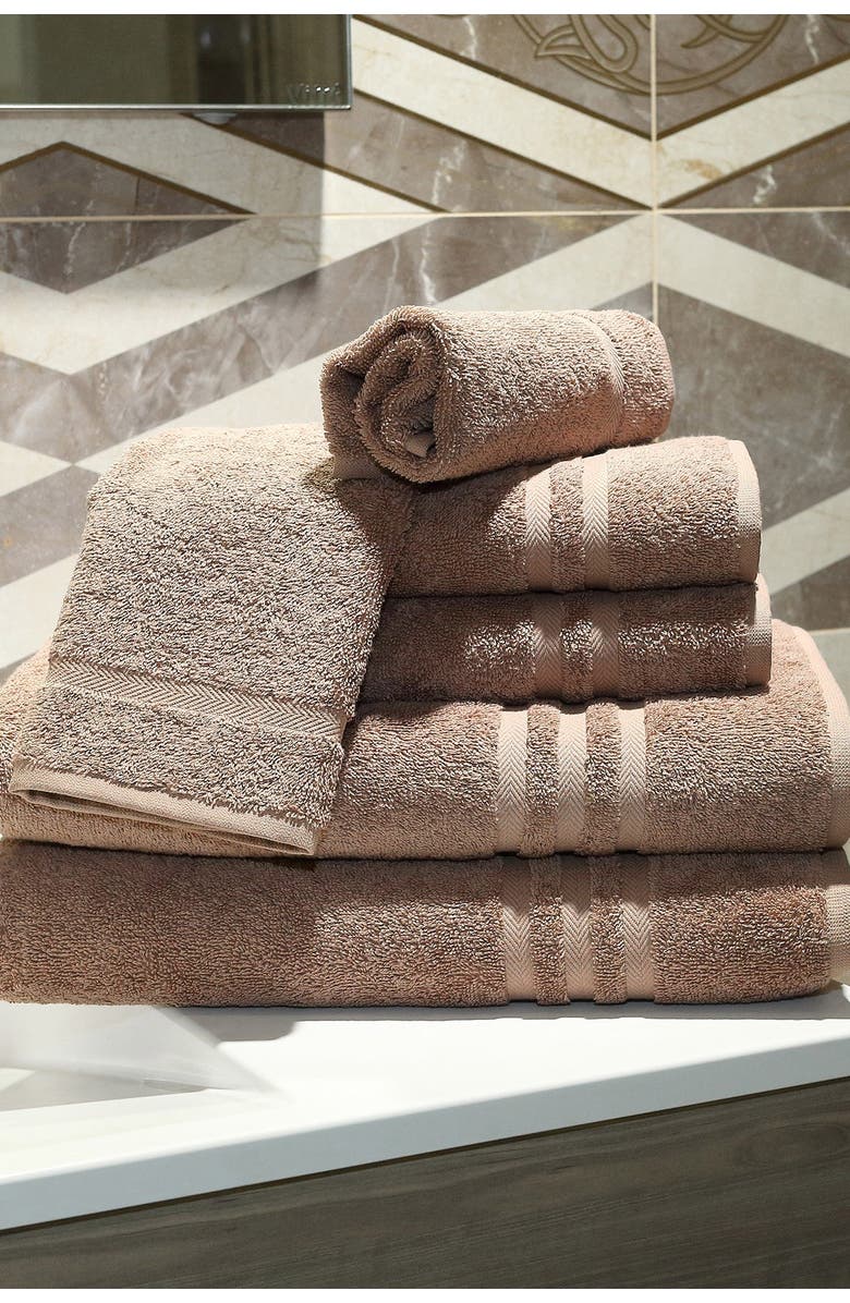 Linum Home Textiles Denzi 6-Piece Towel Set - Latte, Alternate, color, Latte
