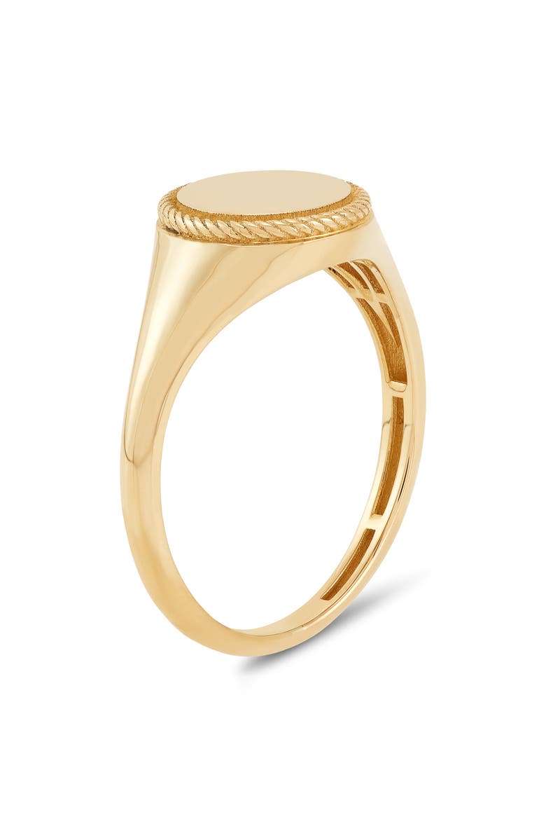 Frankie & Zoe Round Signet Ring, Alternate, color, Yellow Gold