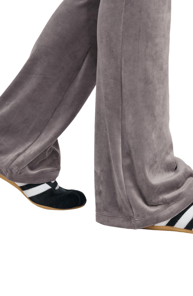 adidas Essential Velour Flare Leggings, Alternate, color, Grey Strata