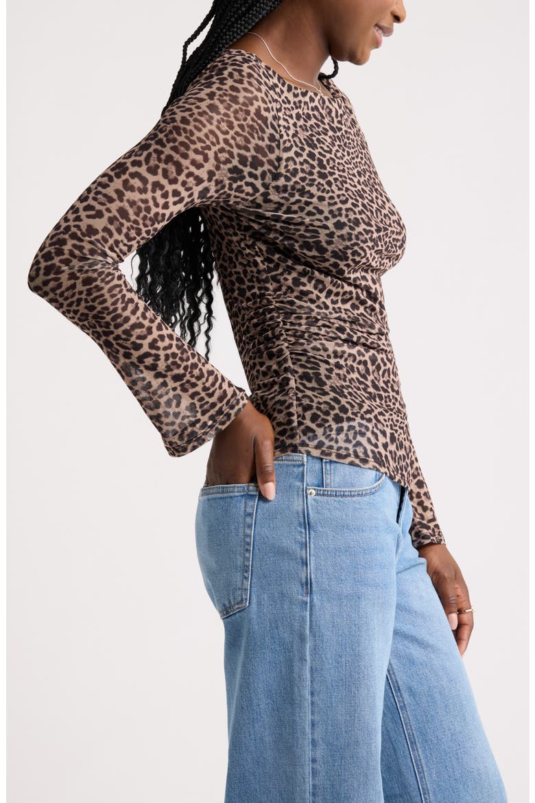 Asymmetrical Mesh Top, Alternate, color, TAN- BLACK PATTY LEOPARD