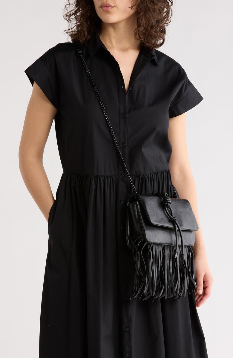 Steve Madden Zarina Fringe Crossbody Bag, Alternate, color, Black