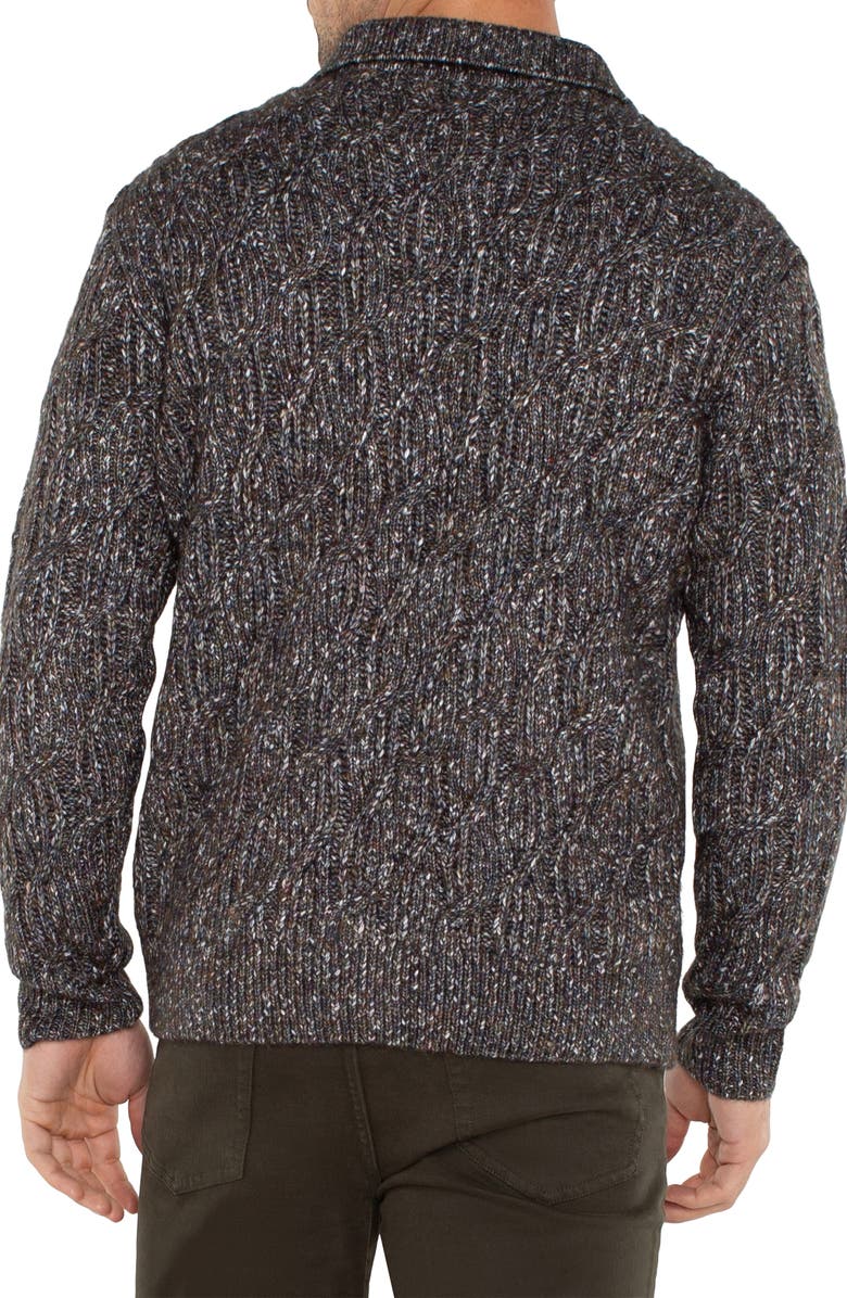 Liverpool Collared Cable Knit Cardigan, Alternate, color, 