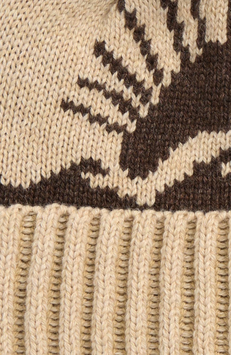 Faherty Sun & Wave Pom-Pom Beanie, Alternate, color, Brown