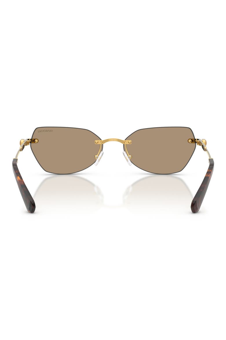 58mm Mirrored Irregular Sunglasses, Alternate, color, GOLD / BROWN MIRROR ROSE GOLD