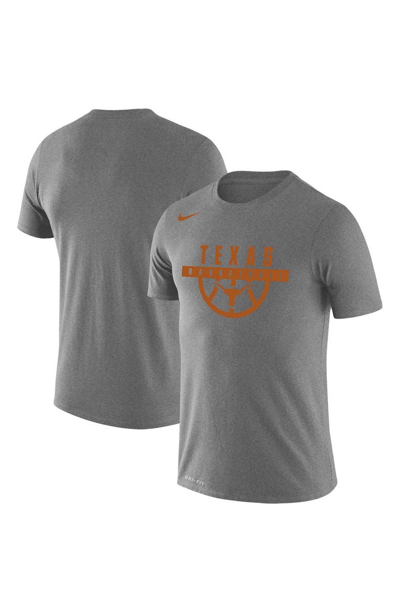 Nike Men's Nike Gray Texas Longhorns Basketball Drop Legend Performance T-Shirt, Main, color, 