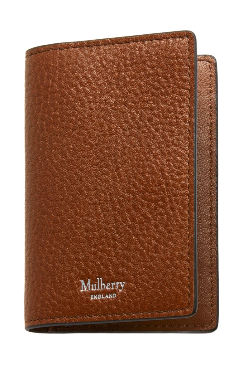 Folded Leather Card Case, Main, color, Oak