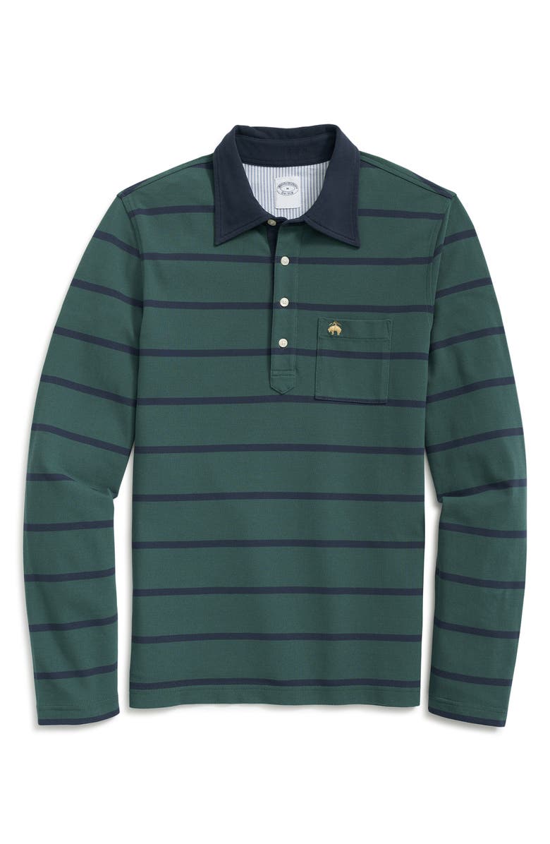 Brooks Brothers Stretch Cotton Piqué Knit Long Sleeve Polo, Main, color,