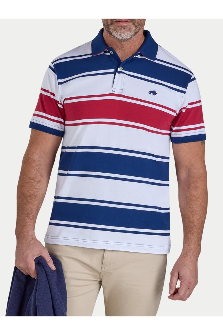 Wide Stripe Jersey Polo Shirt, Alternate, color, Navy