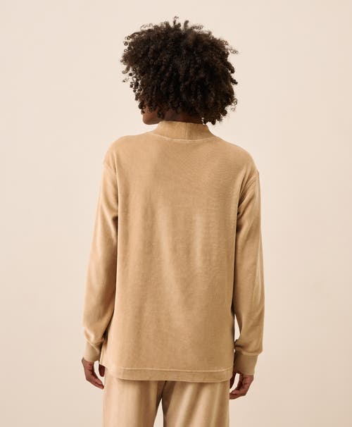 Pact Organic Cotton Pure Velour Cozy Pullover In Nude