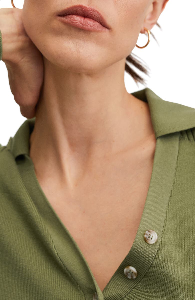 MANGO Rib Polo Sweater, Alternate, color,