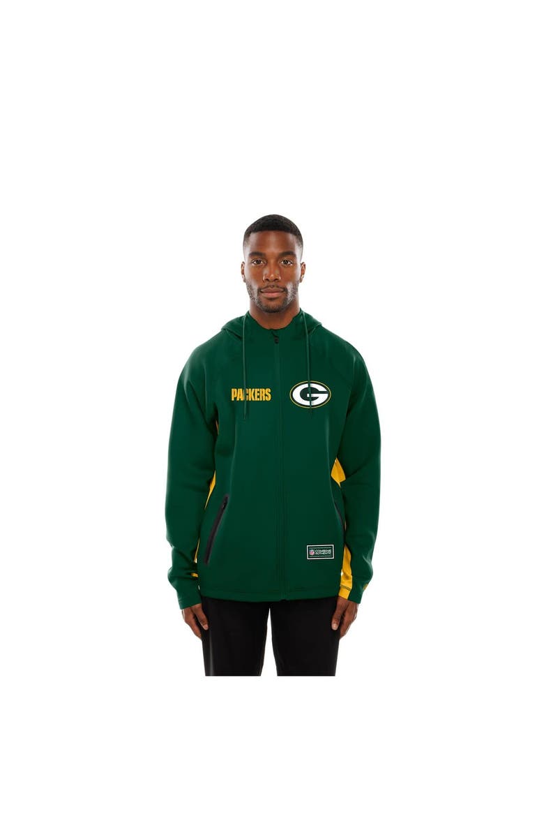 New Era Men's New Era  Green Green Bay Packers Combine Authentic Raglan Scuba Full-Zip Hoodie, Alternate, color, Green