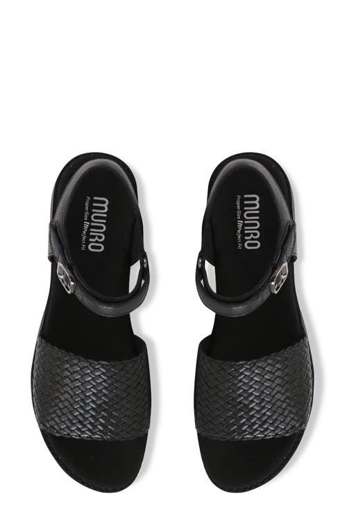 Munro Conner Ankle Strap Platform Sandal In Black Woven Combo