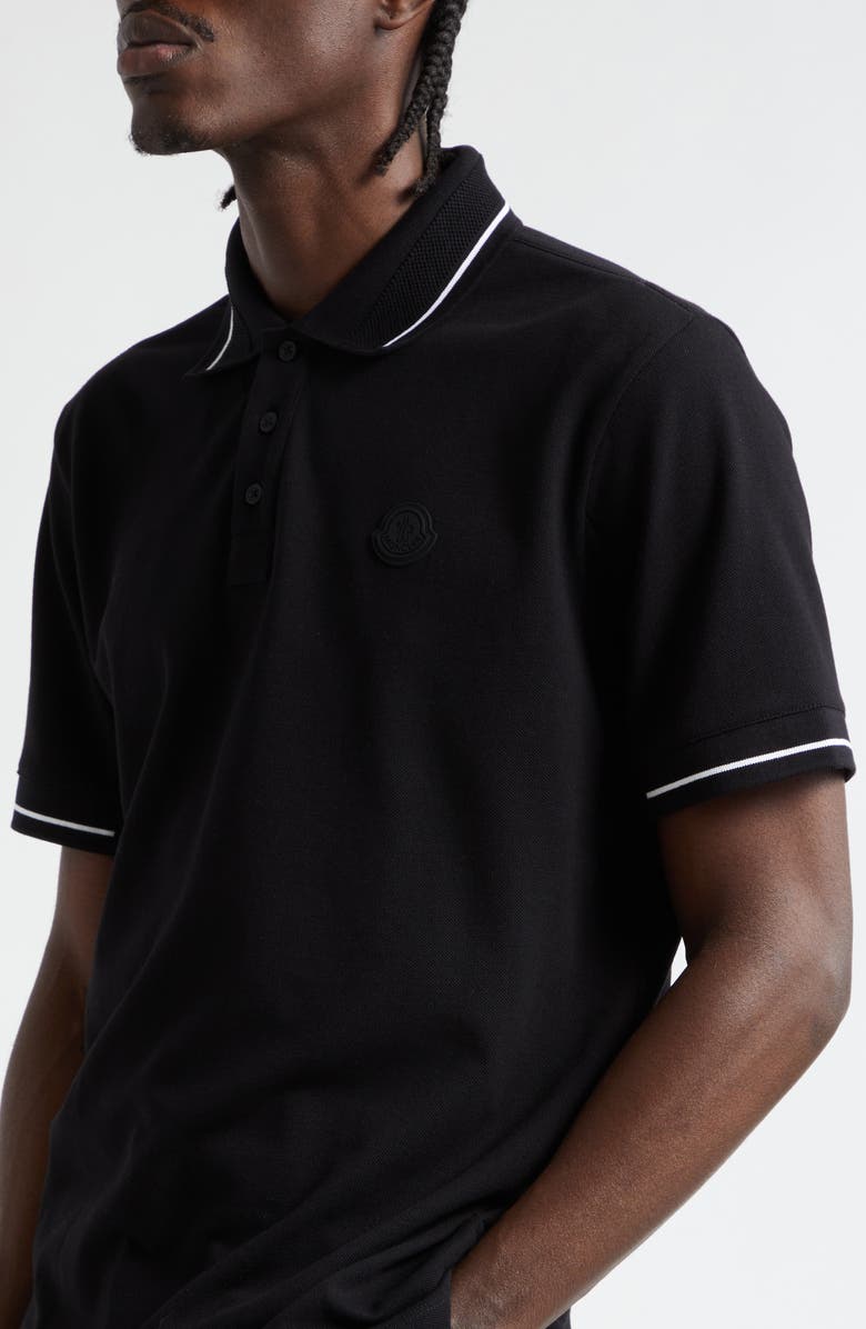 Moncler Tipped Cotton Piqué Knit Polo, Alternate, color, 