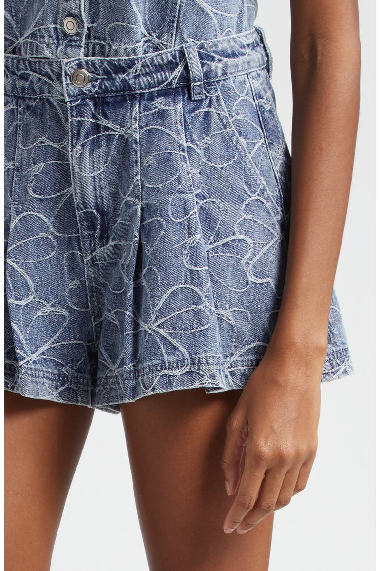 Wilder Floral Embroidery Denim Shorts, Alternate, color, INDIGO EMB FLORAL DENIM