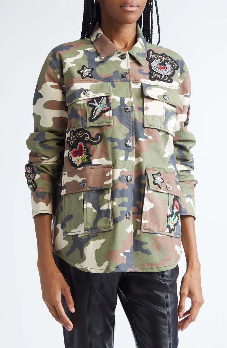 Cinq à Sept Vera Western Appliqué Camo Jacket, Alternate, color, Classic Multi