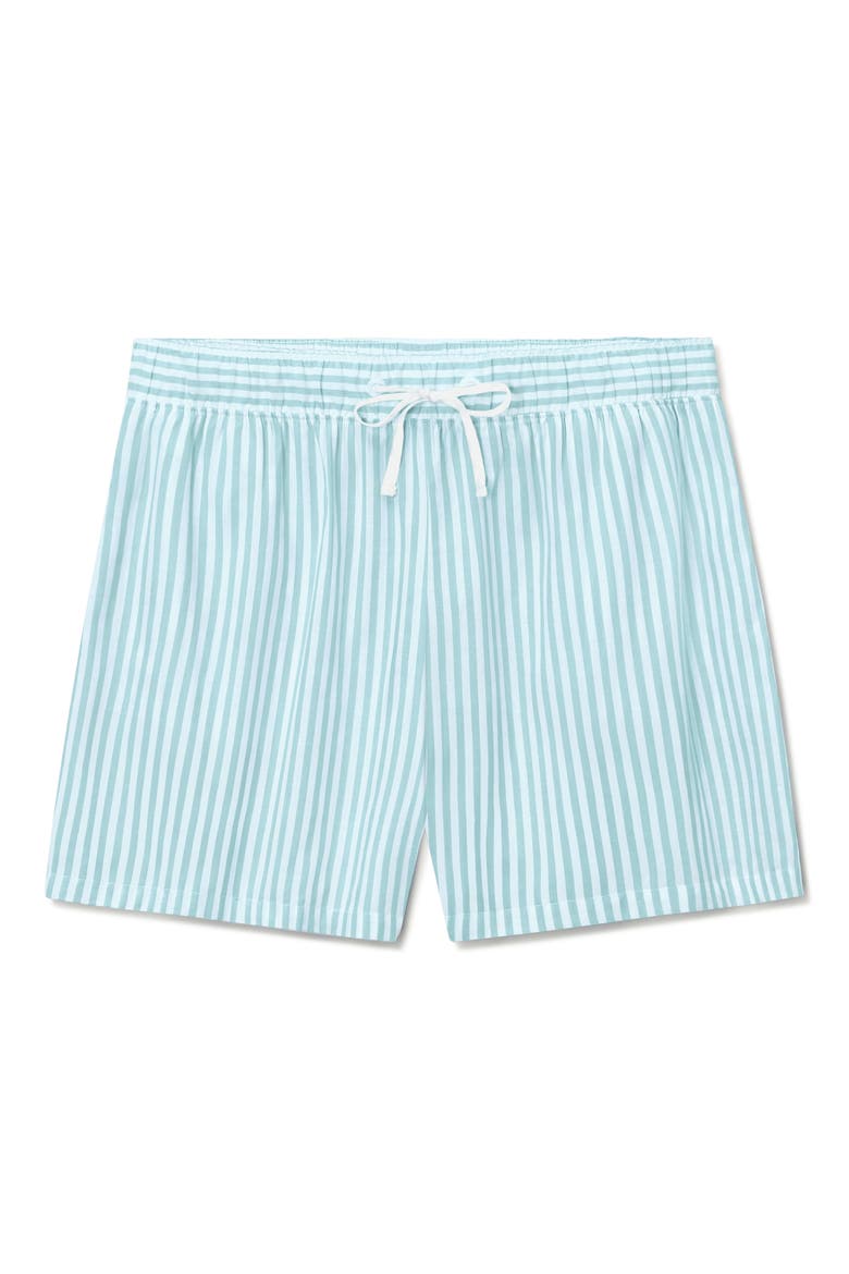 Stripe High Waist Woven Sleep Shorts, Alternate, color, CLEARWATER COASTAL STRIPE