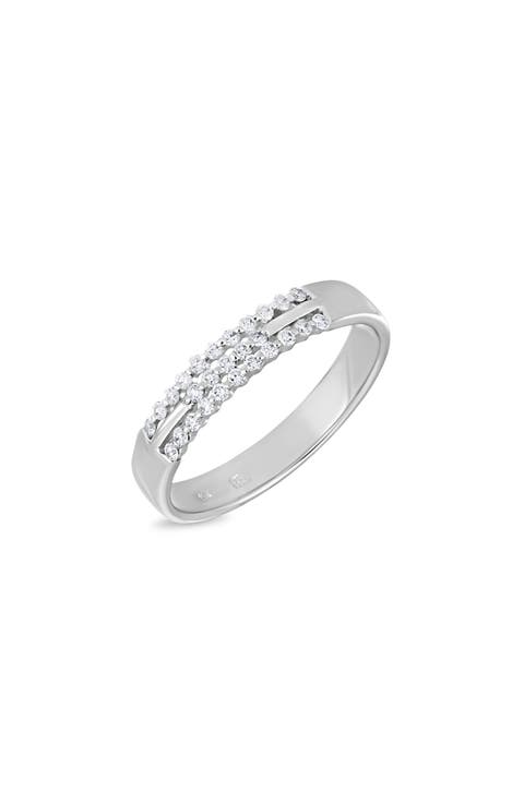 Liora Three Row Diamond Band Ring