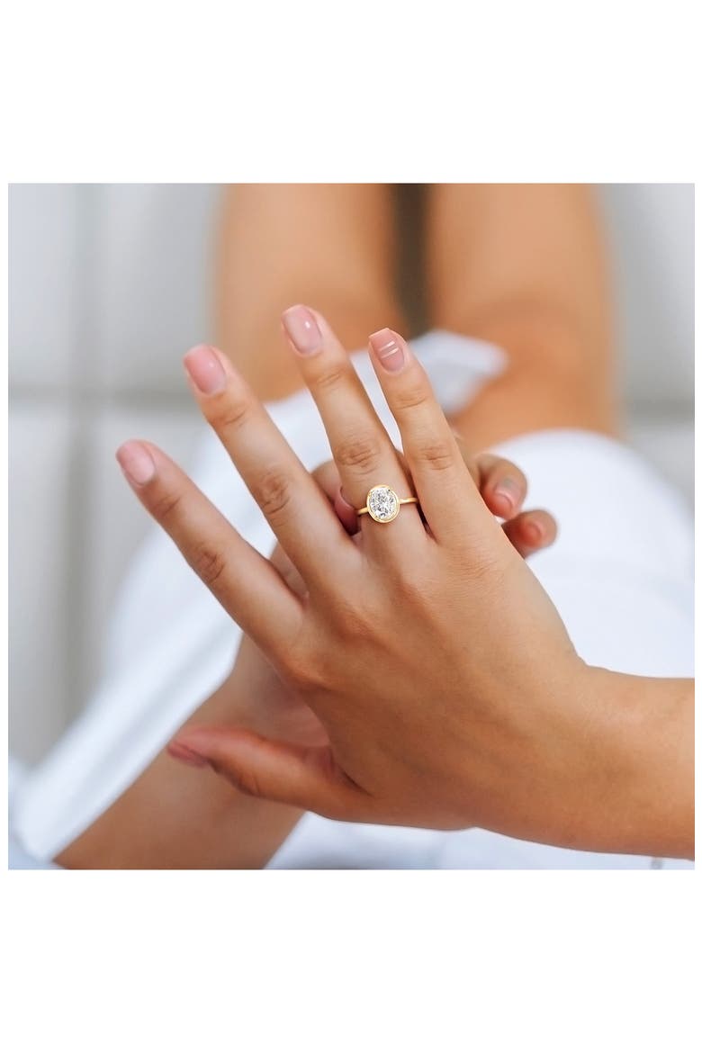 Oval Lab Created Moissanite Ring, Alternate, color, GOLD