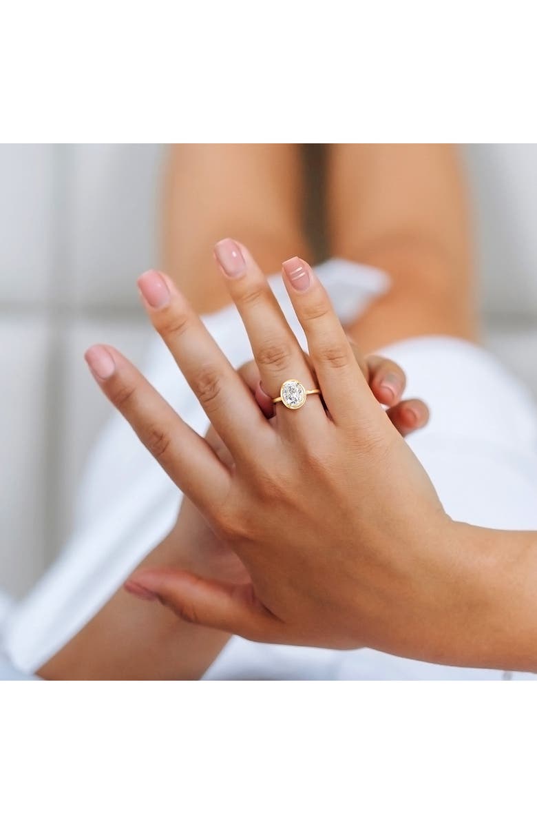 DELMAR Oval Lab Created Moissanite Ring, Alternate, color, Gold