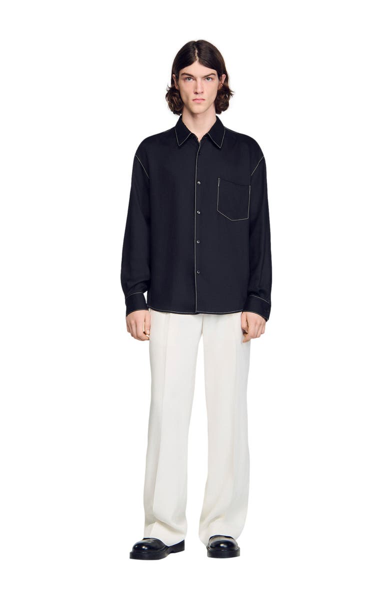 SANDRO Loose-fit shirt, Alternate, color, Black