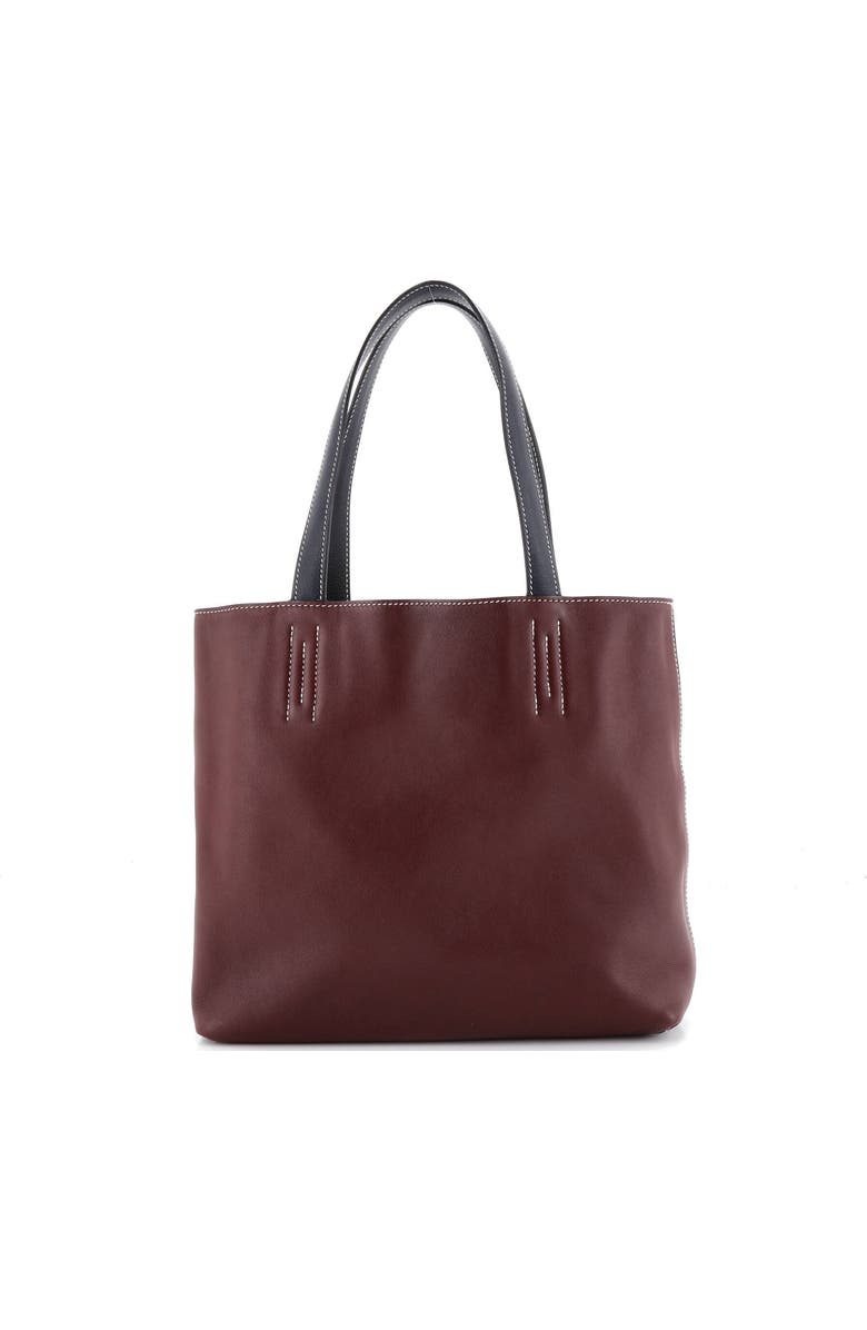 Pre-Owned Hermes Double Sens Tote Veau Sikkim 28, Main, color, Doublesens-Lime/Bordeaux