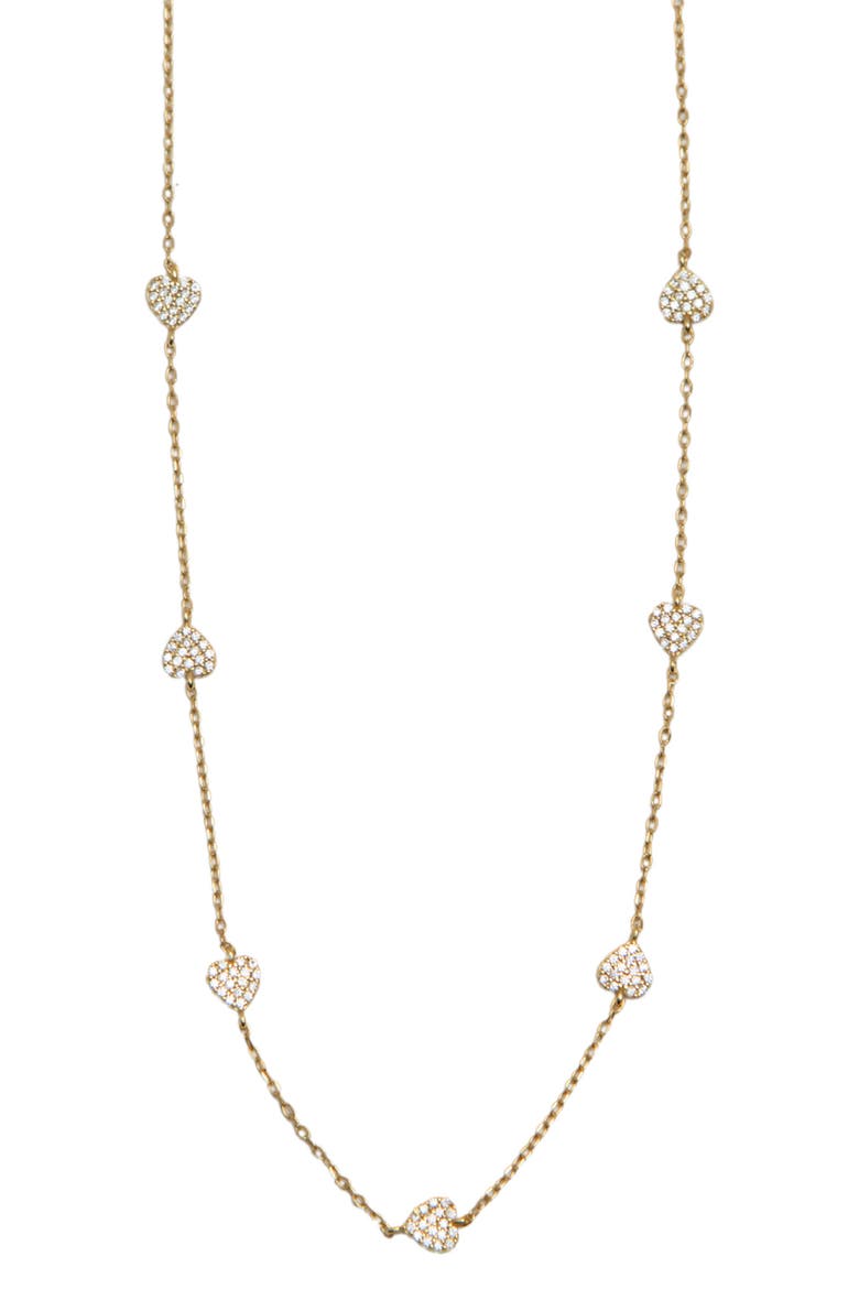 Heart Station Necklace, Main, color, GOLD