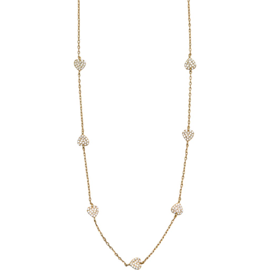 Argento Vivo Sterling Silver Heart Station Necklace