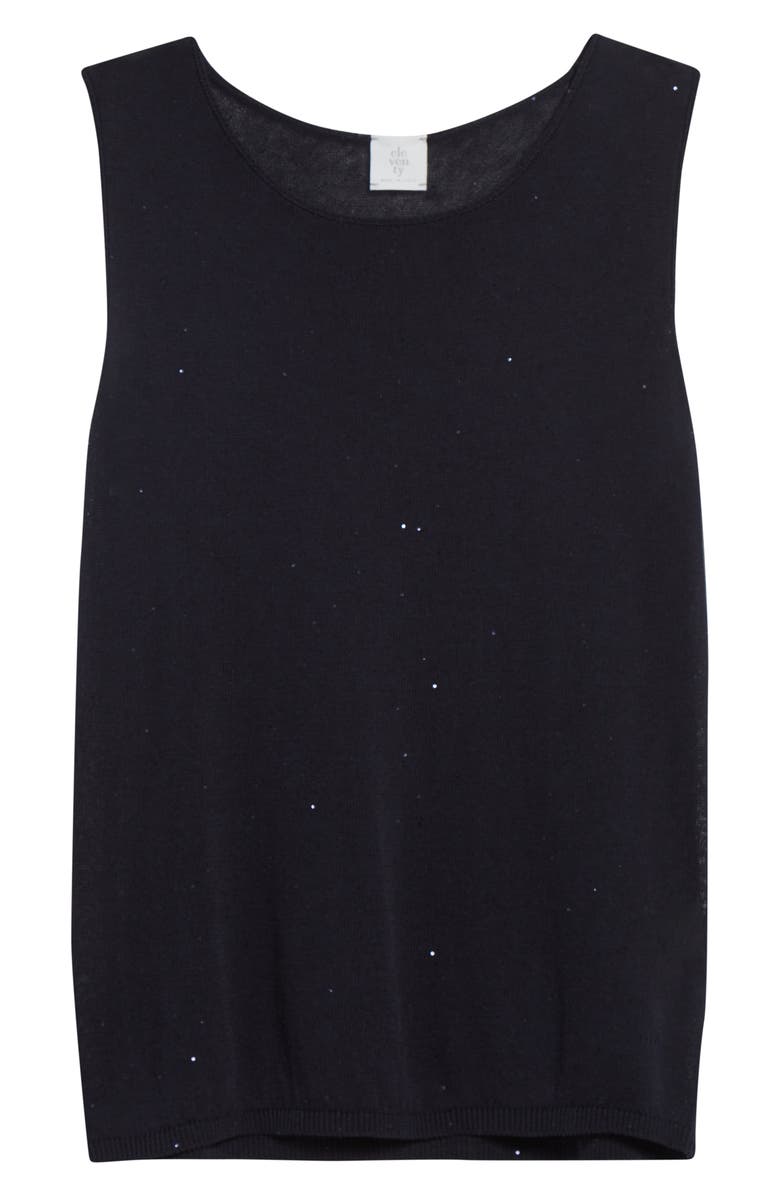 Eleventy Sequin Embellished Silk & Cotton Sweater Vest, Alternate, color, 11N New Blue