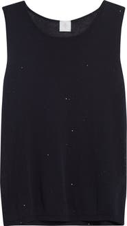 Eleventy Sequin Embellished Silk & Cotton Sweater Vest