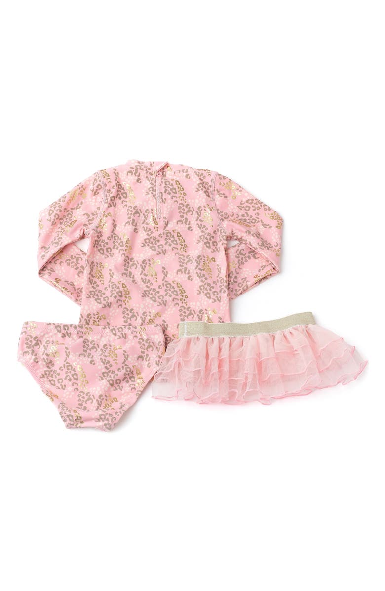 Shade Critters Kids' Leopard Spots Two-Piece Swimsuti & Cover-Up Skirt Set, Alternate, color,