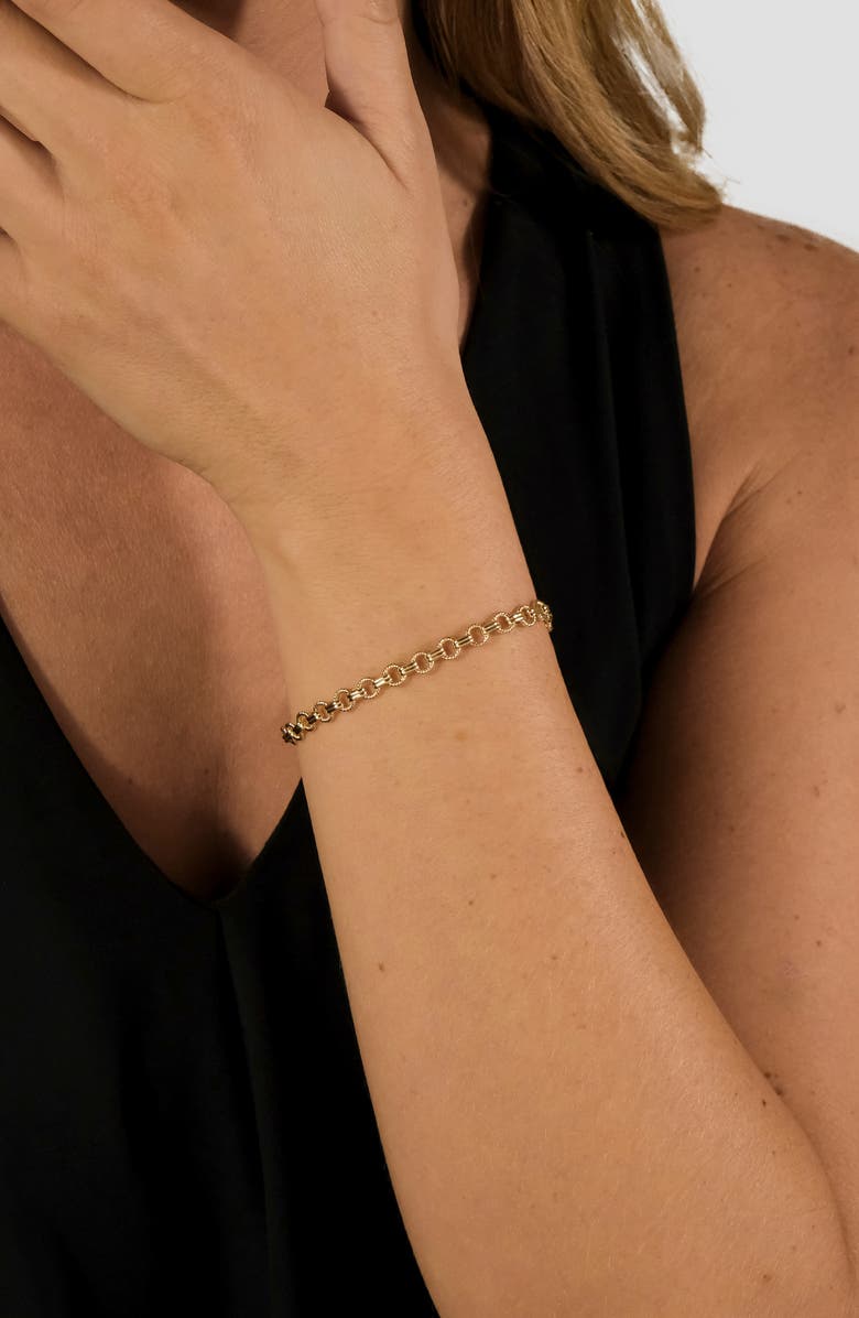 Sterling Forever Parker Textured Chain Bracelet, Alternate, color,