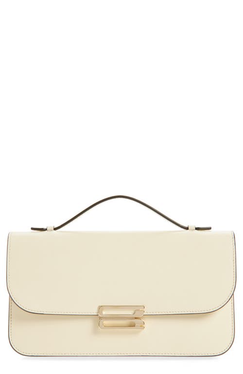 Victoria Beckham Midi Dorian Leather Top Handle Pouchette Bag in Ivory at Nordstrom