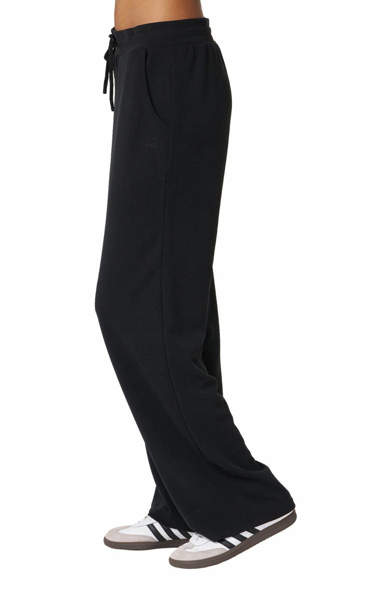 Rebody Active Retreat Waffle Wide Leg Pant 30", Alternate, color, Black