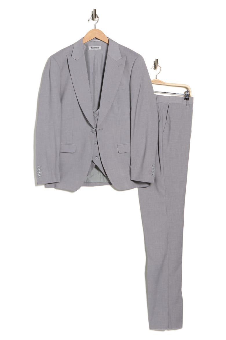 Stretch 3-Piece Suit, Alternate, color, LIGHT GREY