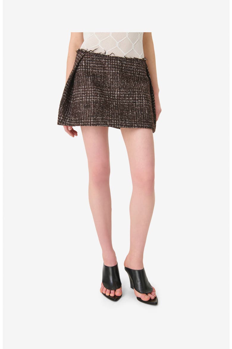 The Ilire Mini Skirt, Alternate, color, EARTHY BROWN