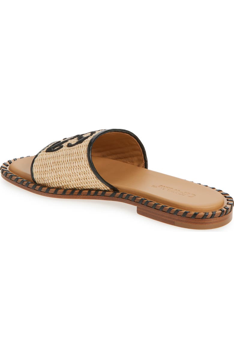 Off-White Twist Raffia Arrow Slide Sandal, Alternate, color,