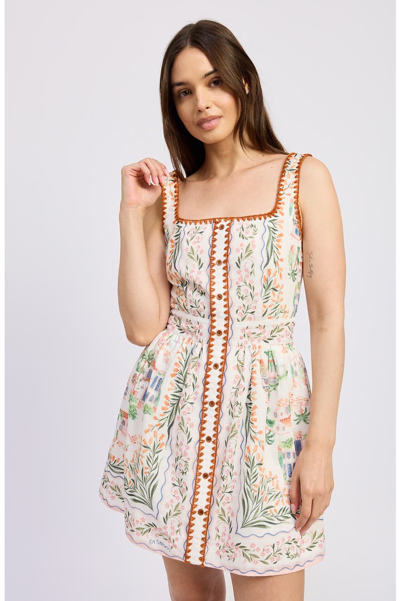 Alaia Fit & Flare Minidress, Alternate, color, IVORY TERRACOTTA